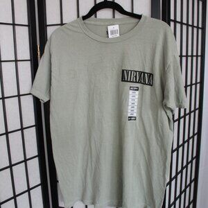 NIRVANA Mens L Light Green Tshirt